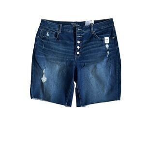 Time and Tru Dark Blue Distressed Women Shorts